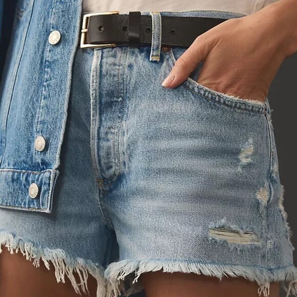 Anthropologie Agolde Denim Parker Jean Shorts Cutoff Fray Swapmeet Size 31 NWT - Picture 7 of 8